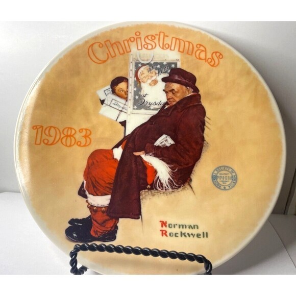 Knowles Norman Rockwell Santa in the Subway 1983 Collector Plate with COA - Picture 3 of 9